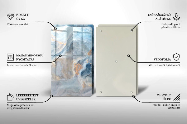 Zaščitna plošča za štedilnik Tekstura marmorja