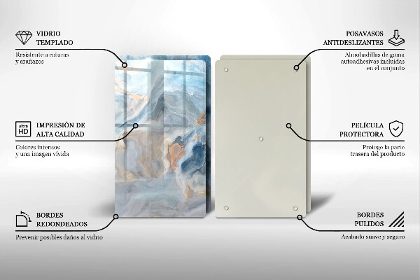 Zaščitna plošča za štedilnik Tekstura marmorja