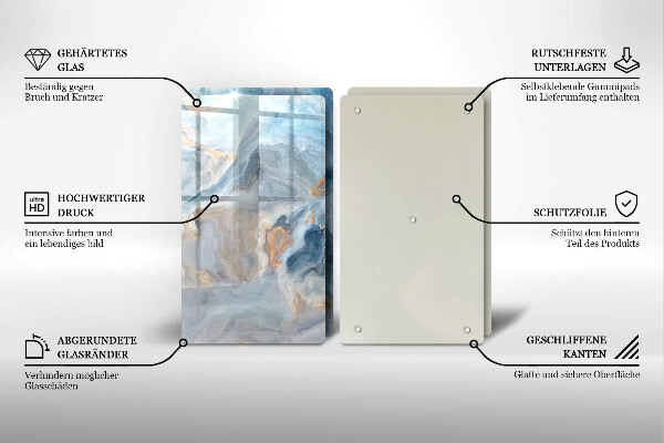 Zaščitna plošča za štedilnik Tekstura marmorja