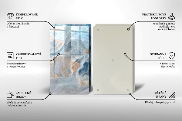 Zaščitna plošča za štedilnik Tekstura marmorja