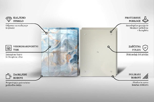 Zaščitna plošča za štedilnik Tekstura marmorja