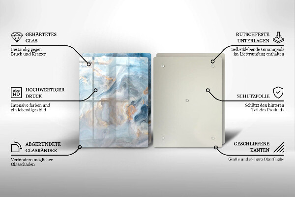 Zaščitna plošča za štedilnik Tekstura marmorja