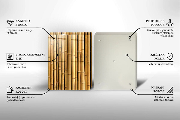 Zaščitna plošča za štedilnik Naravni boho bambus