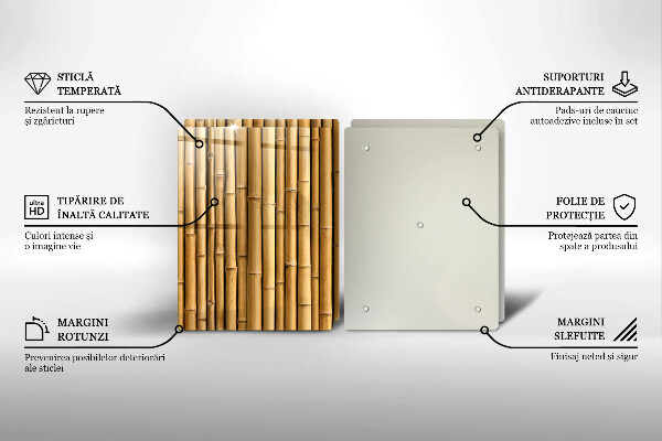 Zaščitna plošča za štedilnik Naravni boho bambus