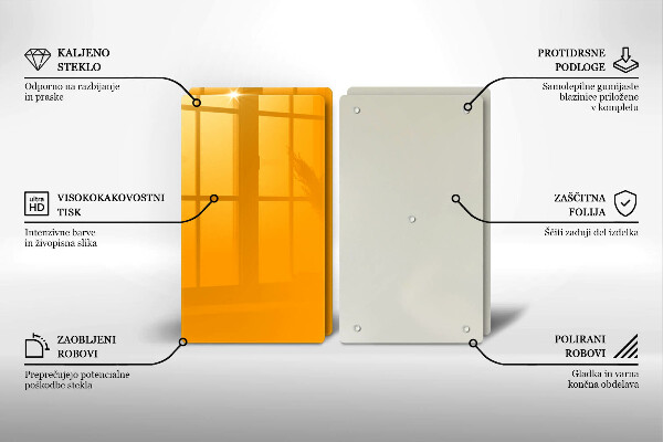 Zaščitna plošča za štedilnik Temno rumene barve