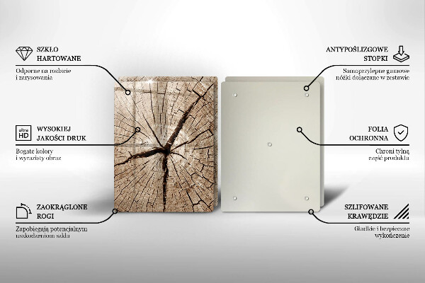 Zaščitna plošča za štedilnik Prerez drevesa