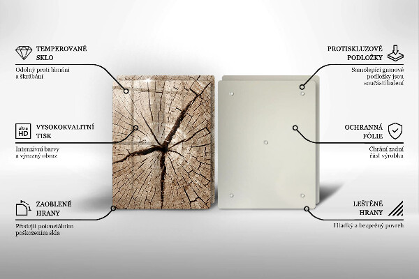 Zaščitna plošča za štedilnik Prerez drevesa