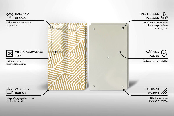 Zaščitna plošča za štedilnik Geometrijske črte