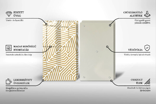 Zaščitna plošča za štedilnik Geometrijske črte