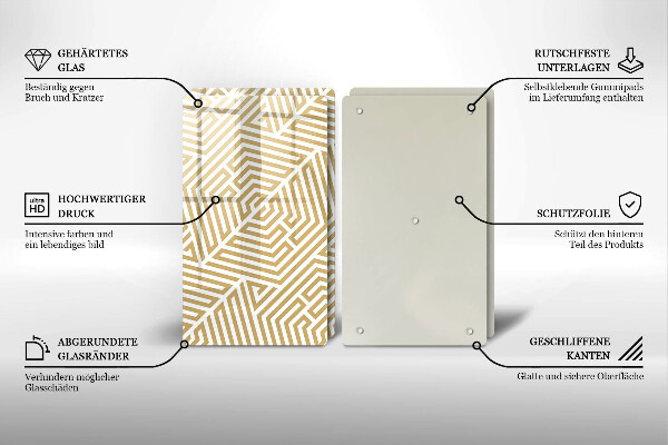 Zaščitna plošča za štedilnik Geometrijske črte