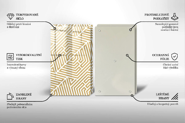 Zaščitna plošča za štedilnik Geometrijske črte