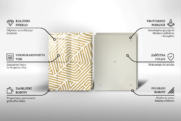 Zaščitna plošča za štedilnik Geometrijske črte