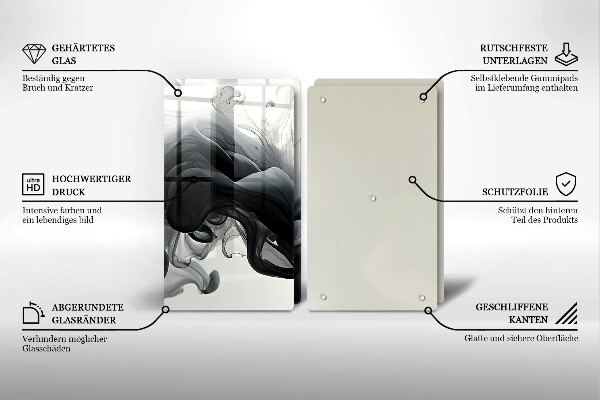 Zaščitna plošča za štedilnik Abstrakcija črnega dima