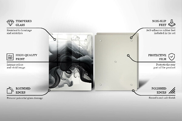 Zaščitna plošča za štedilnik Abstrakcija črnega dima