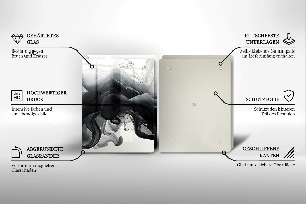 Zaščitna plošča za štedilnik Abstrakcija črnega dima