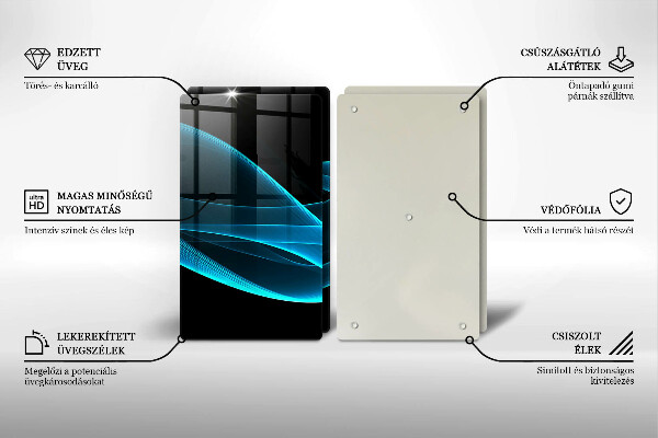 Zaščitna plošča za štedilnik Modra abstrakcija