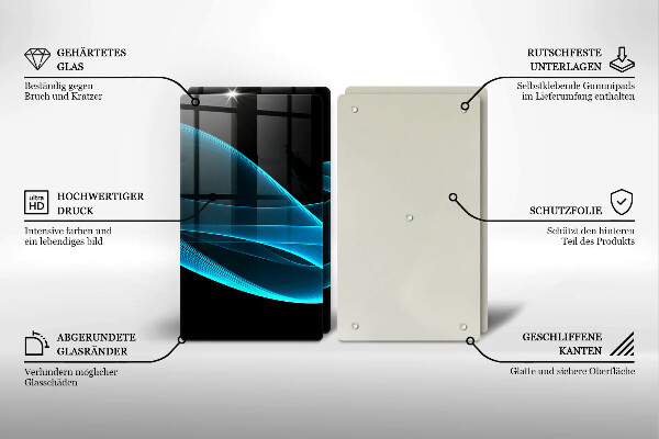 Zaščitna plošča za štedilnik Modra abstrakcija