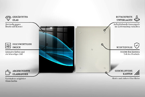 Zaščitna plošča za štedilnik Modra abstrakcija