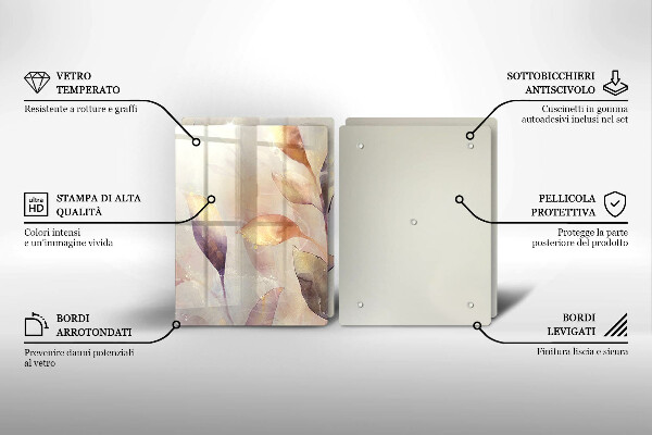 Zaščitna plošča za štedilnik Poslikani boho listi