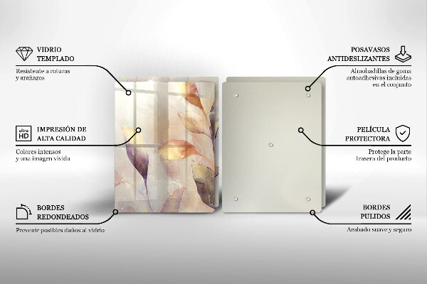 Zaščitna plošča za štedilnik Poslikani boho listi