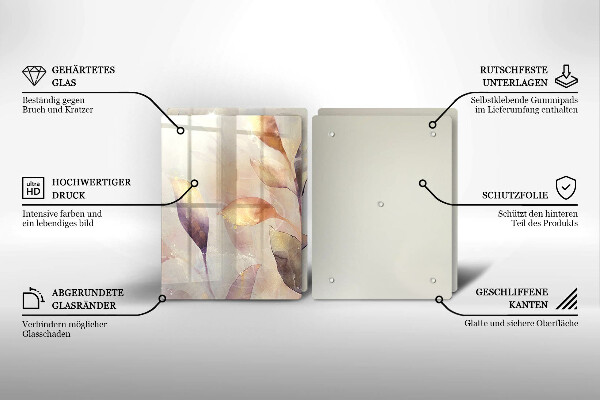 Zaščitna plošča za štedilnik Poslikani boho listi