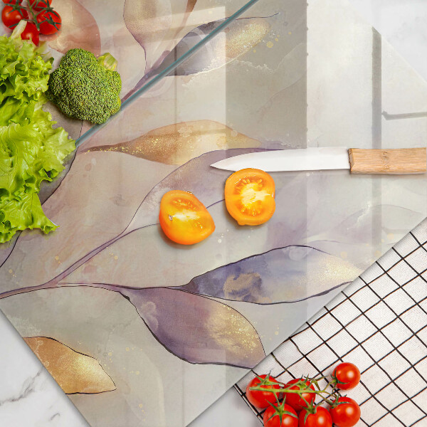 Zaščitna plošča za štedilnik Poslikani boho listi