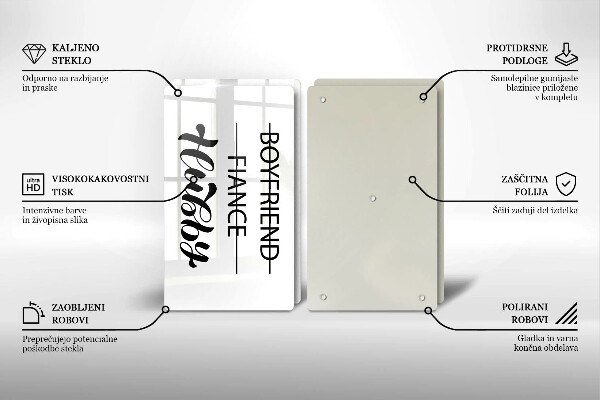 Zaščitna plošča za štedilnik Napis stavek vzorec