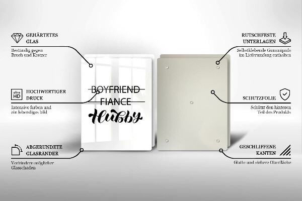 Zaščitna plošča za štedilnik Napis stavek vzorec