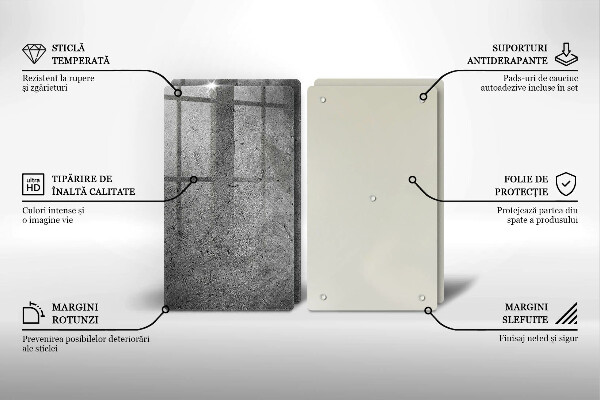Zaščitna plošča za štedilnik Tekstura betonskega kamna