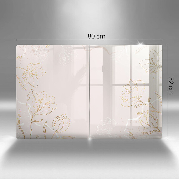 Zaščitna plošča za štedilnik Obrisi cvetja