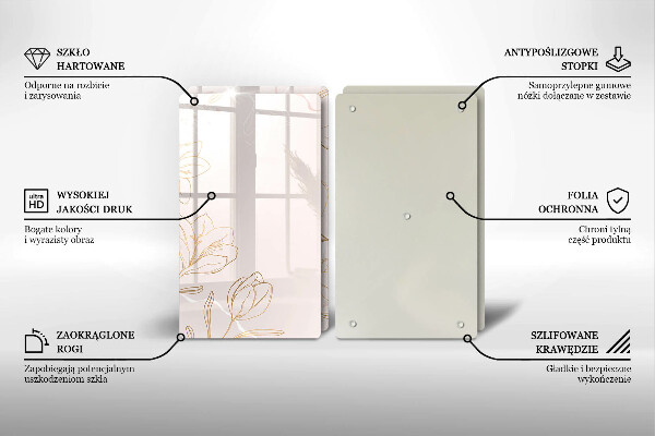 Zaščitna plošča za štedilnik Obrisi cvetja