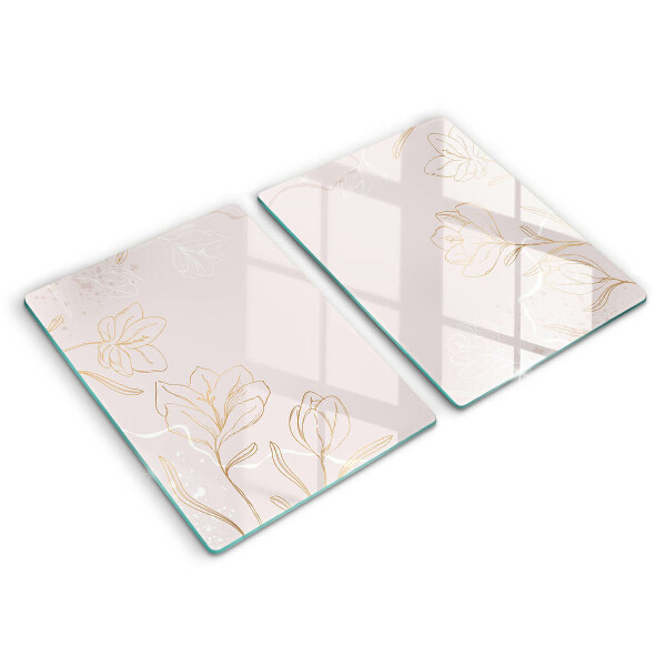 Zaščitna plošča za štedilnik Obrisi cvetja