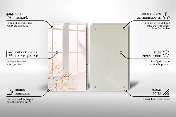 Zaščitna plošča za štedilnik Obrisi cvetja