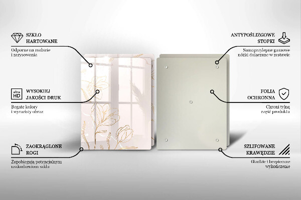 Zaščitna plošča za štedilnik Obrisi cvetja