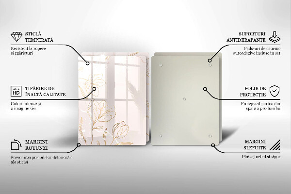 Zaščitna plošča za štedilnik Obrisi cvetja