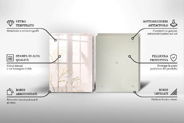 Zaščitna plošča za štedilnik Obrisi cvetja