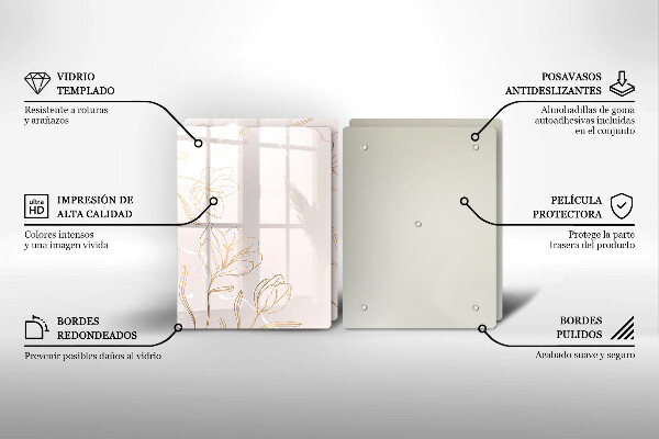 Zaščitna plošča za štedilnik Obrisi cvetja