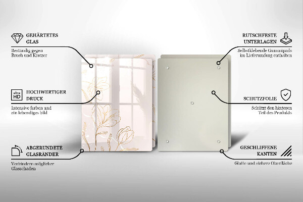 Zaščitna plošča za štedilnik Obrisi cvetja