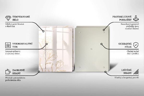 Zaščitna plošča za štedilnik Obrisi cvetja