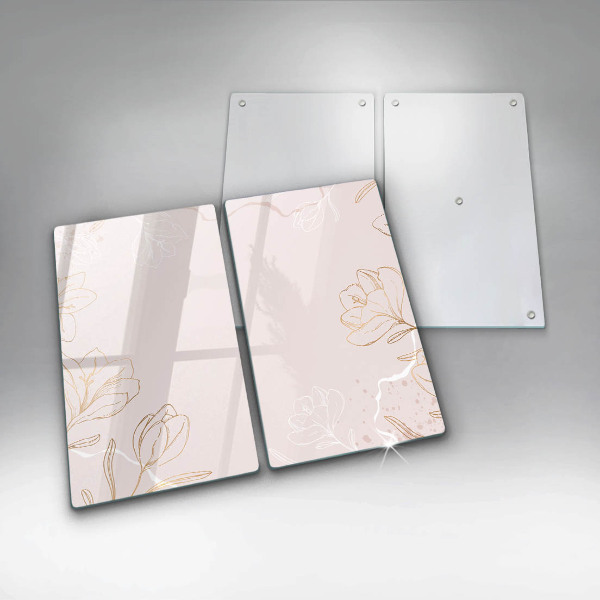 Zaščitna plošča za štedilnik Obrisi cvetja