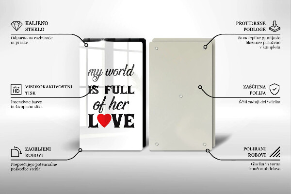 Zaščitna plošča za štedilnik Napis stavek