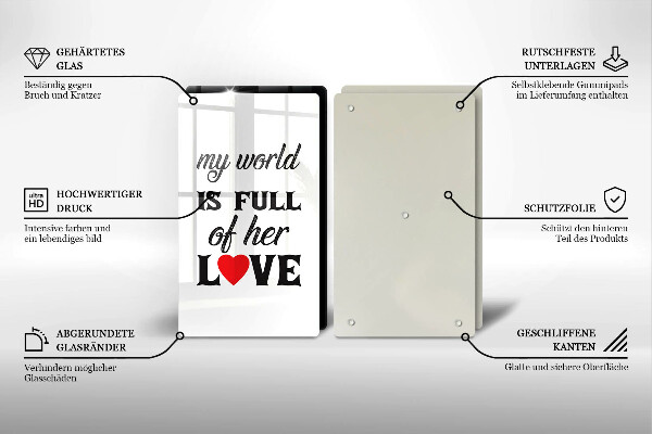 Zaščitna plošča za štedilnik Napis stavek