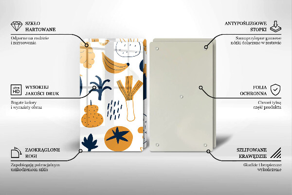 Zaščitna plošča za štedilnik Ilustracija hrane