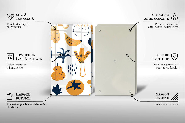 Zaščitna plošča za štedilnik Ilustracija hrane