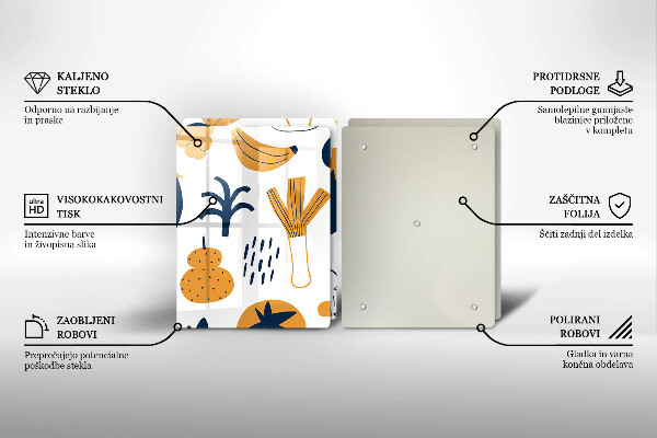 Zaščitna plošča za štedilnik Ilustracija hrane