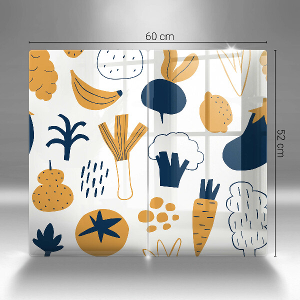 Zaščitna plošča za štedilnik Ilustracija hrane