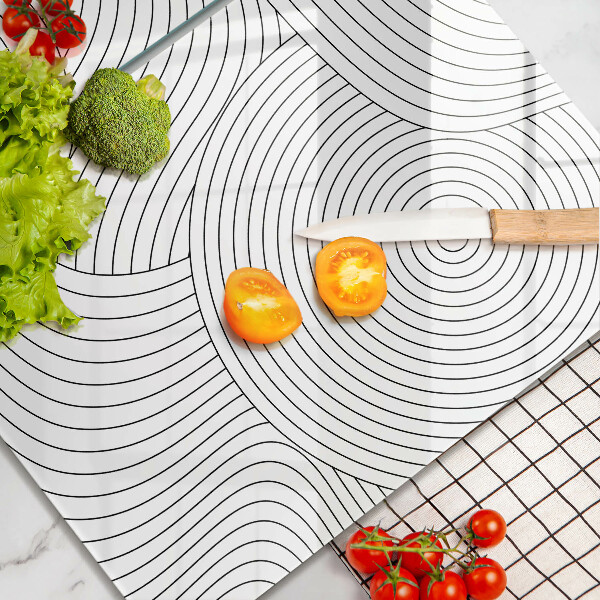 Stenska zaščitna plošča za štedilnik Abstrakcija črnih črt