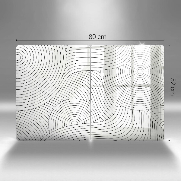 Stenska zaščitna plošča za štedilnik Abstrakcija črnih črt