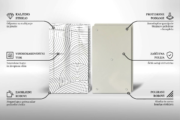 Stenska zaščitna plošča za štedilnik Abstrakcija črnih črt