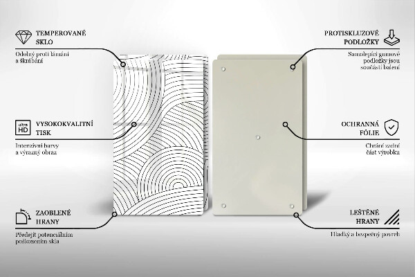 Stenska zaščitna plošča za štedilnik Abstrakcija črnih črt